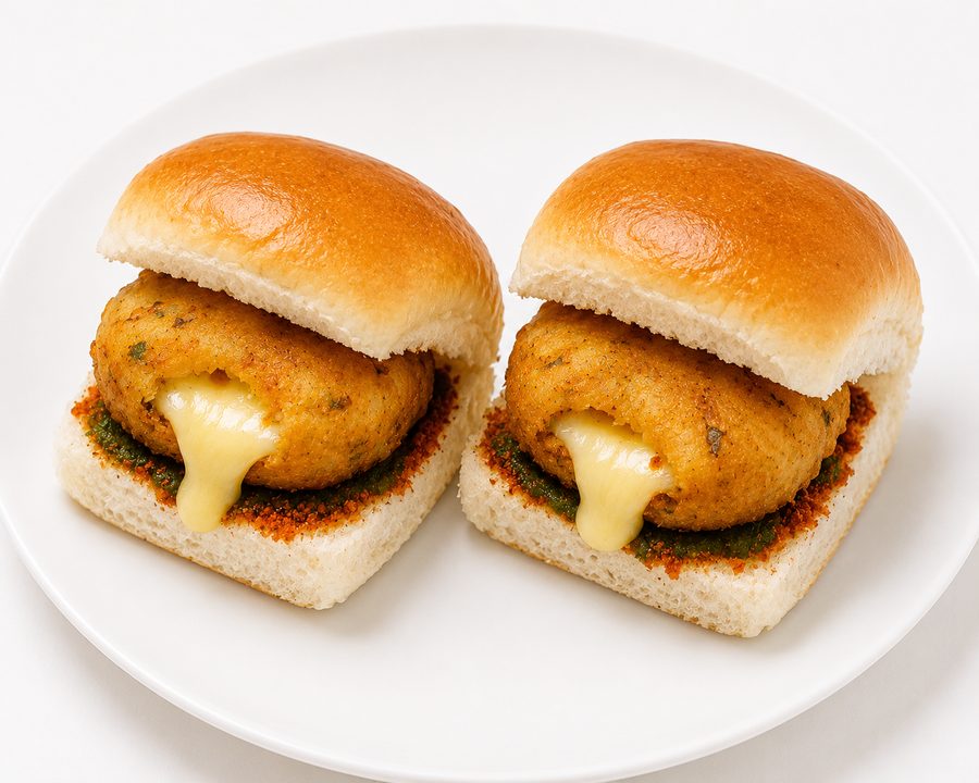 Cheese burst vada pav from Preeti's Mumbai Street Food, Vancouver